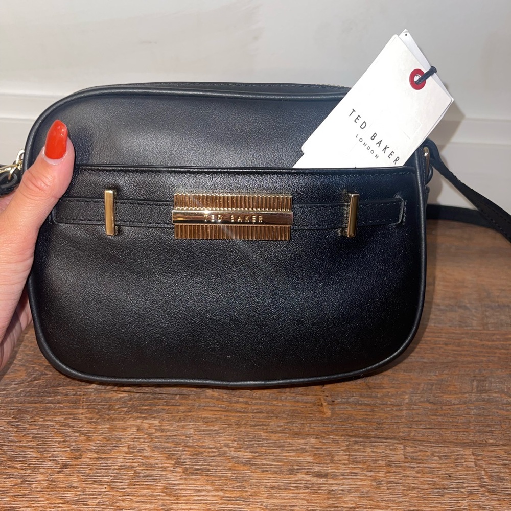 Ted Baker Black and Gold Crossbody Bag